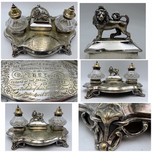 Victorian inkwell silver - victorian,