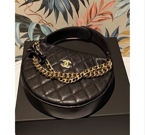 Chanel hoop black caviar bag