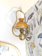 Antique Brass Hanging Oil Lamp
