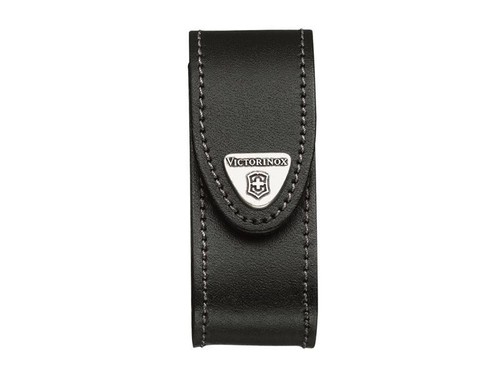 Victorinox black leather belt - leather,