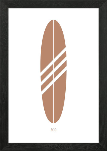 Egg surfboard framed wall art - surfboard,