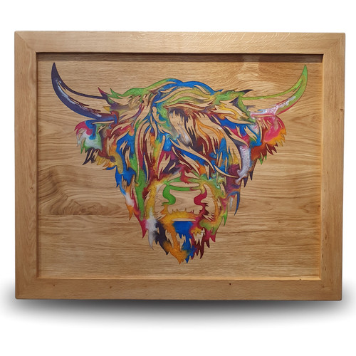 Highland cow oak resin - cow,
