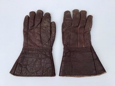 WW2 BRITISH REAL HIDE LEATHER GAUNTLETS GLOVES