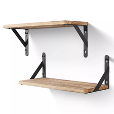 2Pcs Wooden Floating Shelves