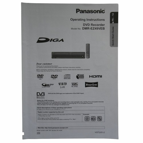 Panasonic owner user manual - panasonic,