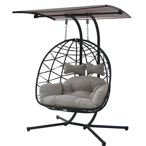 Double swing egg chair - chair, w/