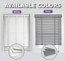 FAUX WOOD VENETIAN BLINDS 50MM WHITE WOOD WOODEN WINDOW BLIND EASY FIT TRIMABLE