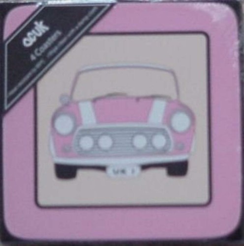 Mini cooper pink coasters