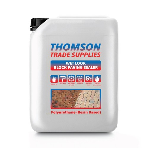 Wet look driveway sealer block