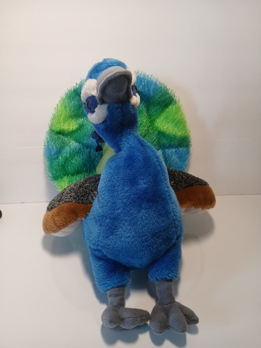 Peacock bird plush blue - peacock, 10"