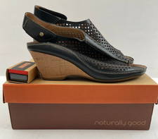 Pikolinos Carrie Brandy Wedge Sandals Leather Black UK 7