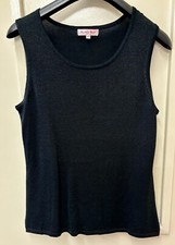 Ladies Tank Top By Michele Hope QVC Size 10/12 Black With Sparkle