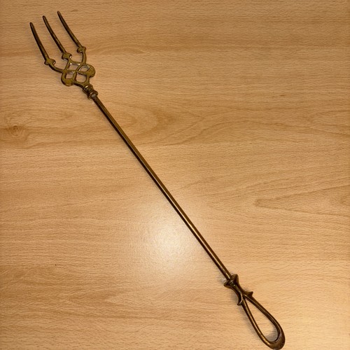 Vintage brass toasting - toasting, fork