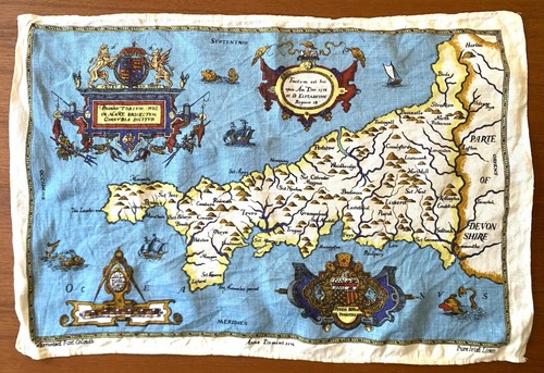 Vintage cornwall 1576 map - cornwall,