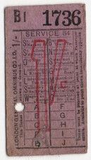 Bus Ticket - London General Omnibus Co (LGOC) 1/- - Service 84