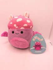 Squishmallow 5” Cosimo the Pink Mushroom Bat Soft Plush Cuddly Stuffed Toy