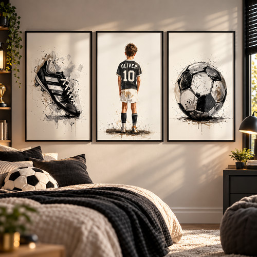 Personalised football prints - football,