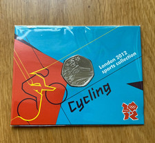 2012 LONDON OLYMPIC SPORTS 2011  CYCLING  50p COIN UNC SEALED IN CARD.