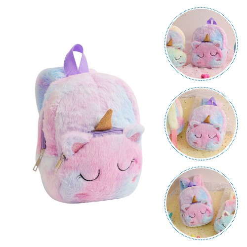 Plush backpack for girls - backpack,