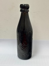 59381 Old Vintage Antique Glass Beer Bottle Brewery Pictorial Reid Newcastle