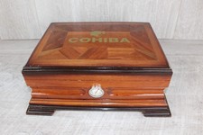 Cohiba Cigar Humidor Cedar Wood with Decorative Detail  14 x 9 x 5.5 inches