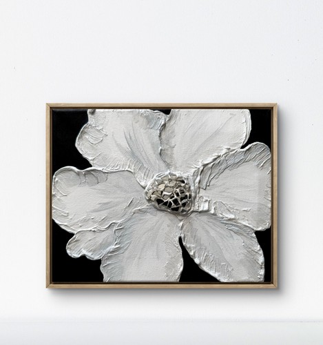 Original white flower - original, painting