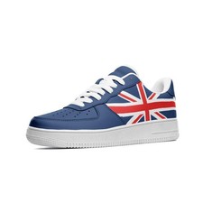 UK Flag Sneakers United Kingdom Flag Shoes Unisex Vegan Leather, Union Jack Flag