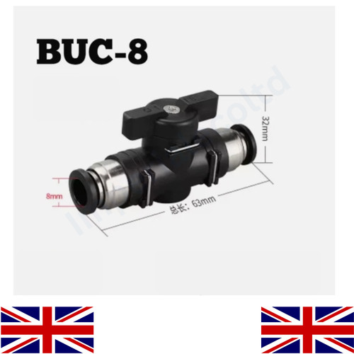 Push fit tap - pneumatic, ball
