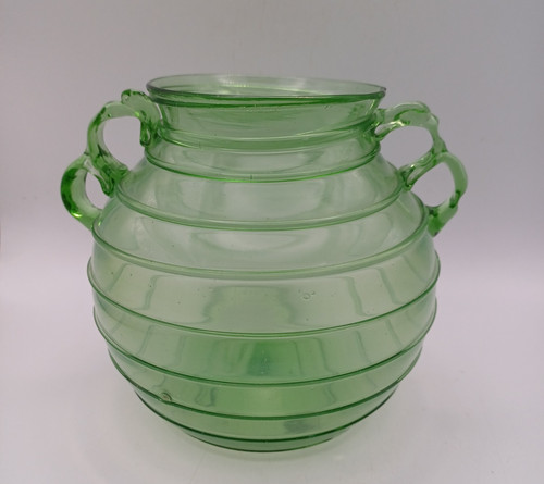 Old green art glass - art,