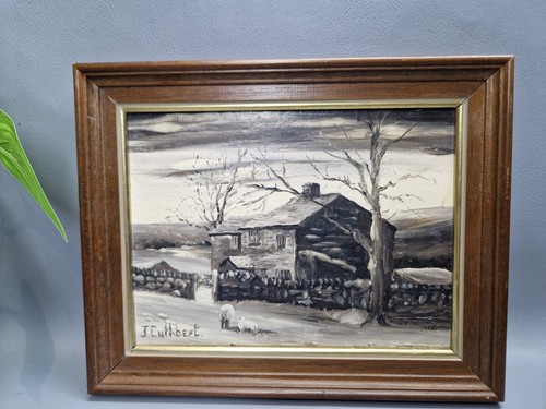 Vintage signed moody painting - vintage,