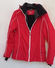Crane Womens Ski Jacket Hooded UK M 12/14 Red, zip pockets, snow belt insulated.