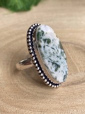 Spotted Tree Agate Ring Size O