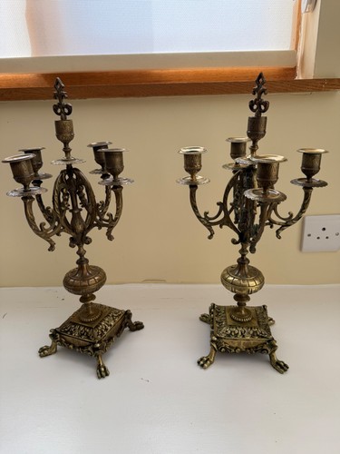 Antique candelabra pair - antique,