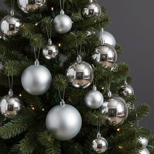 30 Silver Baubles Christmas