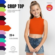 Girls Sleeveless Crop Top