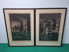Pair framed vintage - of,