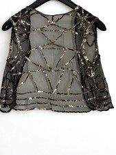 Sheer Sequin Mesh Bolero Jacket – Size 8