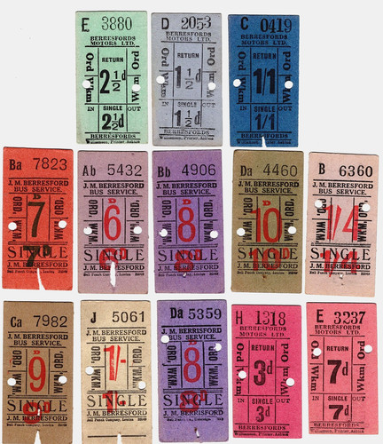 Bus tickets m - j., m.
