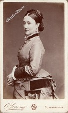 SCARBOROUGH SARONY CDV LADY BUSTLE DRESS BRAIDED HAIR VICTORIAN FASHION #D4541