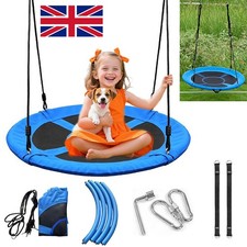 100cm Giant Nest Web Rope Hanging Tree Kids Swing Seat Round Backyard Playground