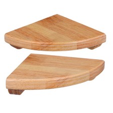  2 Pcs Corner Shelving Unit Beech Wall Shelf Decorative Multi-layer Storage Rack