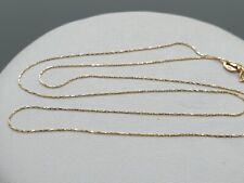 Shiny 14ct Yellow Gold Cobra Chain 14K 585 0.5mm Fine Rope Chain Necklace 17"