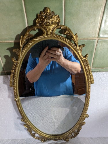 Vintage brass framed ornate - brass,