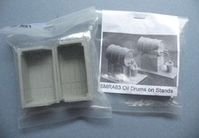 2 Skytrex Resin / Metal 7mm Scale O - Sleeper Coal Bunkers & Oil Drums on Stands