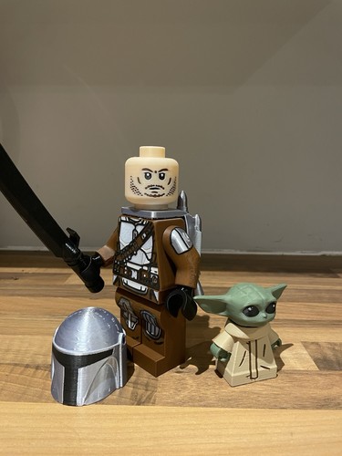 Printed mando and grogu - 3d,