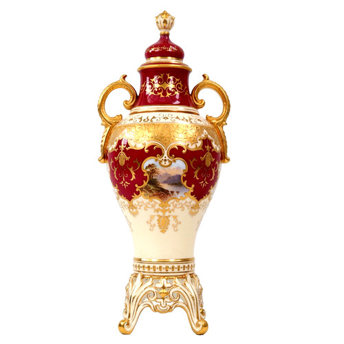 Antique coalport vase - coalport, pierced