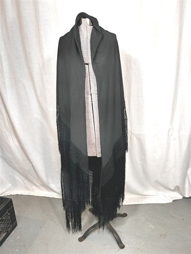 Antique shawl throw silk black - throw,