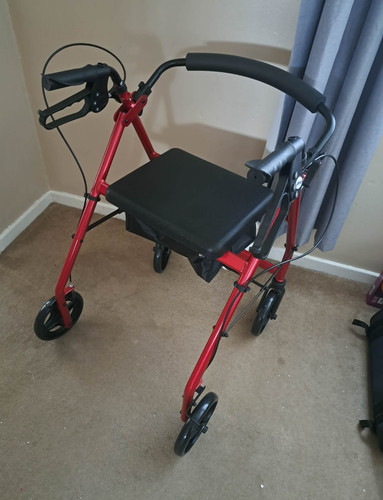 Red wheel rollator - red, walker