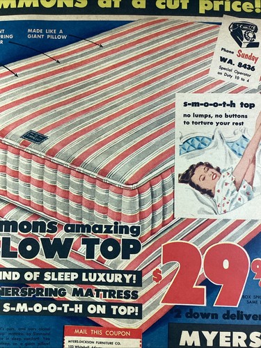 Simmons mattress print 1954 - simmons,