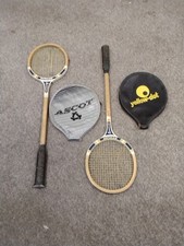 Set of 2 Vintage Dunlop Blue Flash Wooden Squash Racket/ Racquet